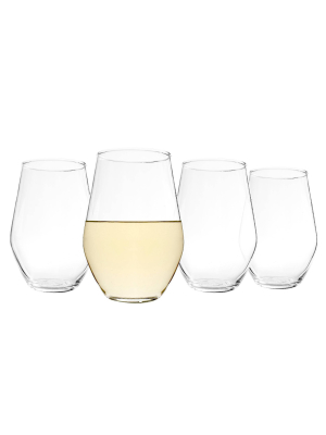 19oz 4pk Glass Stemless Wine Glasses - Cathy's Concepts