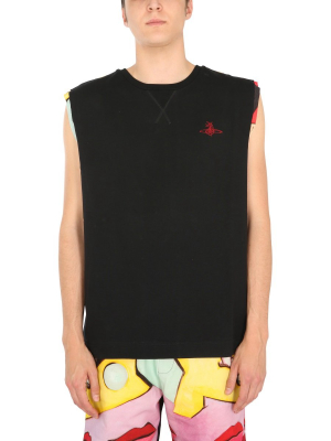 Vivienne Westwood Logo Embroidered Sleeveless Sweatshirt