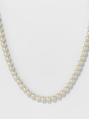 Short Pearl Necklace - A New Day™ Silver