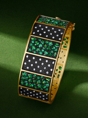 Midnight Emerald Statement Bangle