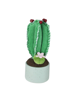 Northlight 7" Plush Cactus Artificial Potted Planter Table Top Decoration - Green/gray