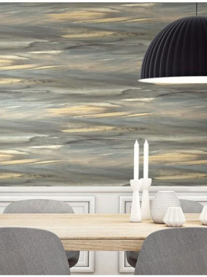 Watercolor Strokes Wallpaper In Browns And Greys From The L'atelier De Paris Collection By Seabrook