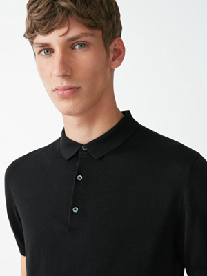 Silk-cotton Knit Polo Shirt