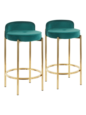 Set Of 2 48" Chloe Contemporary Counter Height Barstools - Lumisource