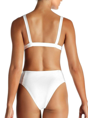 Vitamin A Sienna Ecorib High Waist Bottom In White 814b Erw