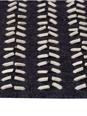 Palmdale Collection Hand Woven Wool And Felt Area Rug In Charcoal And White