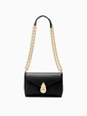 Lock Leather Small Chainlink Crossbody Bag