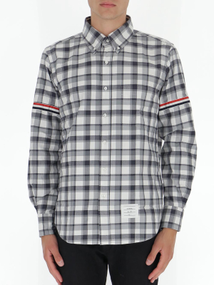 Thom Browne Logo Patch Checked Shirt