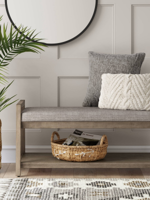 Badin Wood Bench With Shelf Gray - Threshold™