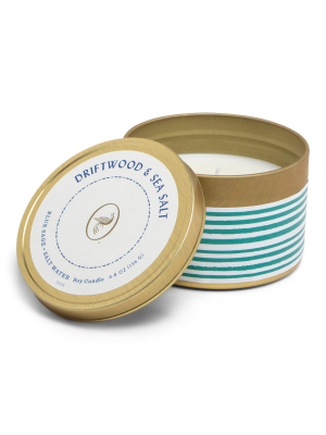 4.8oz Printed Tin Candle Driftwood & Sea Salt - Fresh Collection - Opalhouse™