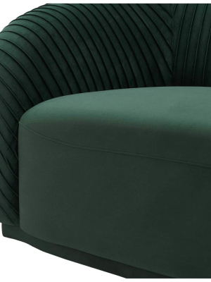 Yara Pleated Sofa, Forest Green