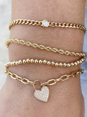 14k Medium Rope Chain Bracelet