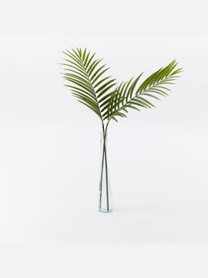 Faux Green Palm Plant Leaf Branch