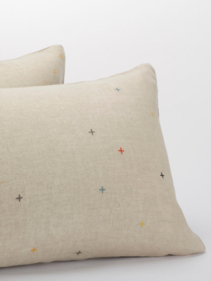 Coyuchi Scattered Embroidered Organic Linen Sham