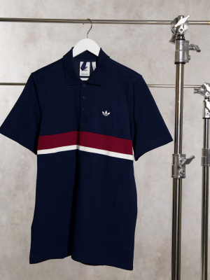 Adidas Originals Premium Samstag Polo In Navy