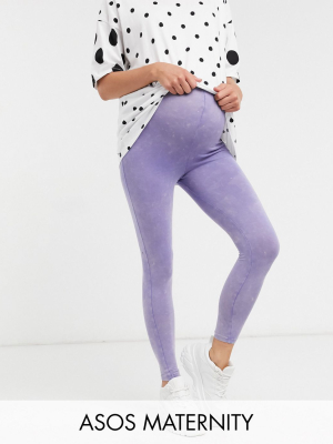 Asos Design Maternity Acid Wash Legging