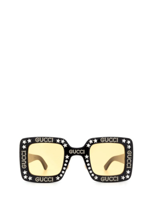 Gucci Eyewear Logo Embellished Square Frame Sunglasses