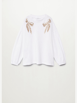 Sequins Detail Organic Cotton T-shirt