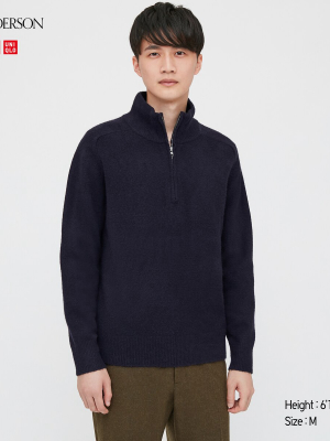 Men Souffle Yarn Half-zip Long-sleeve Sweater (jw Anderson)