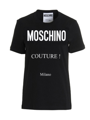 Moschino Logo Printed Crewneck T-shirt