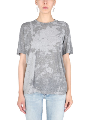 Saint Laurent Tie-dye Logo Printed T-shirt