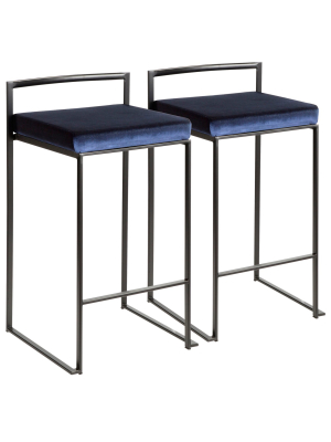 Set Of 2 26" Fuji Contemporary Counter Height Barstools - Lumisource