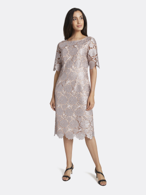Lace Sheath With Elbow Sleeve