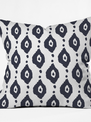 Blue Ikat Design Throw Pillow - Deny Designs