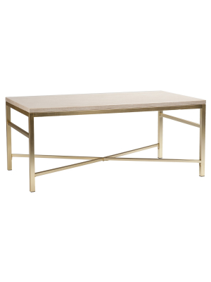 Cocktail Faux Stone Table - Matte Brass - Aiden Lane