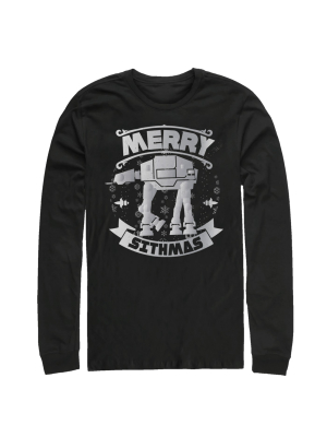 Men's Star Wars Christmas Sithmas At-at Long Sleeve Shirt