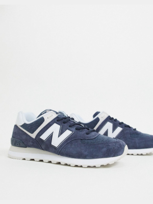 New Balance 574 Sneakers In Navy Suede