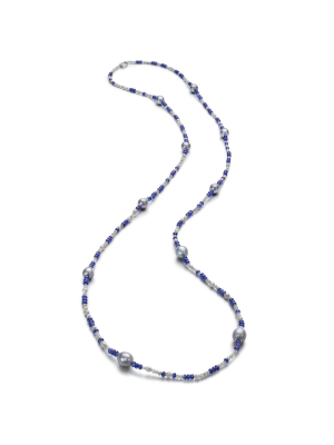 Zozo Sapphire & Pearl Bead Necklace