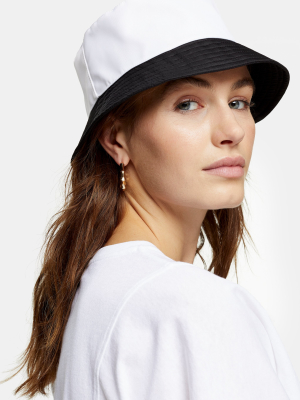 Black And White Contrast Nylon Bucket Hat