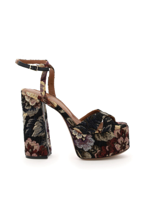 L'autre Chose Floral Jacquard Platform Sandals