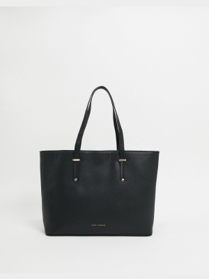 Lipsy Pu Shopper In Black