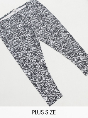 Only Curve Legging In Zebra Print