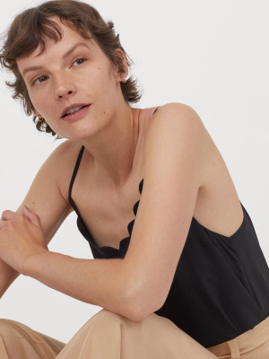 Scallop-trimmed Camisole Top