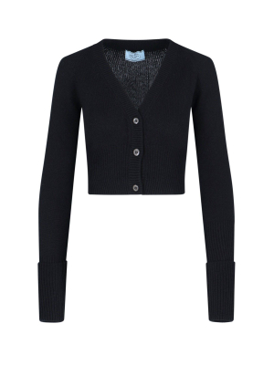 Prada Ribbed Cropped Cardigan