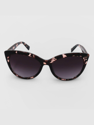 Women's Animal Print Cateye Plastic Sunglasses - A New Day™ Pink