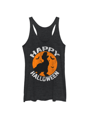 Women's Toy Story Halloween Rex Silhouette Racerback Tank Top