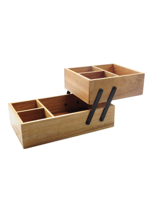 10"x6"x5" Hinged Vanity Organizer Wood - Threshold™