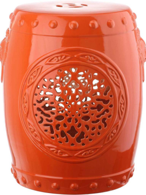 Florencia Drum Garden Stool Orange