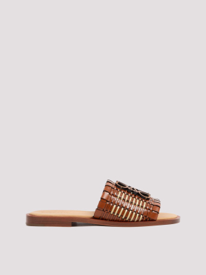 Loewe Anagram Logo Plaque Interwoven Sandals