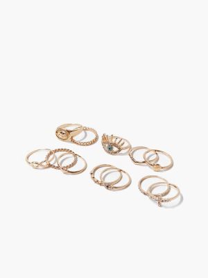 Eye Charm Variety Ring Set