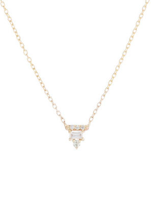 Diamond Baguette Bar Necklace