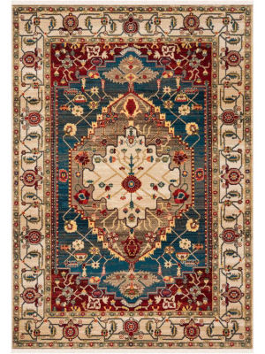 Kashan Blue/ivory Area Rug