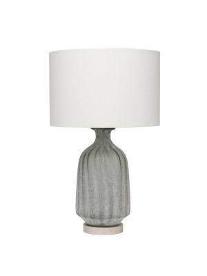 Grey Frosted Glass Table Lamp With Shade