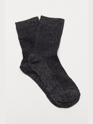 Sparkle Ribbed Crew Sock