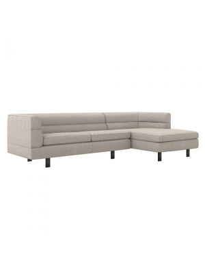 Ornette Right Chaise 2 Piece Sectional In Luxe Chenille / Bungalow