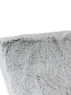 Northlight 55" X 62" Plush Faux Fur Throw Blanket - Light Gray